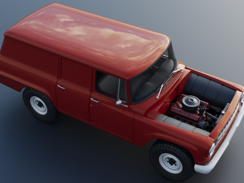 International Travelall Panel 4x4 1964 Modèles 3D en vedette