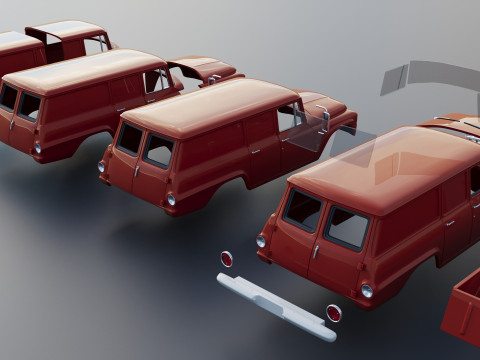 International Travelall Panel 4x4 1964 Modèles 3D en vedette