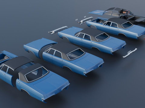 Dodge Polara Sedan 1969 3D Принт Модель