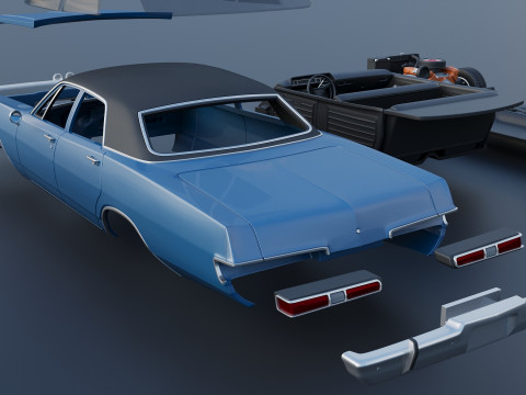 Dodge Polara Sedan 1969 3D Принт Модель
