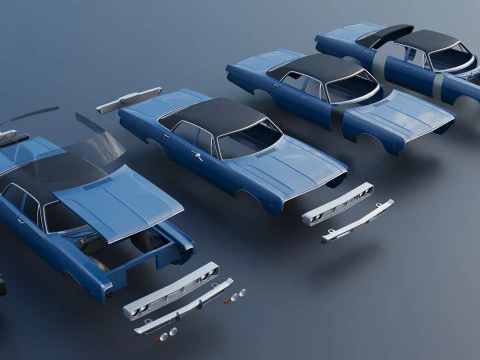 Dodge Polara Sedan 1969 3D Print Model