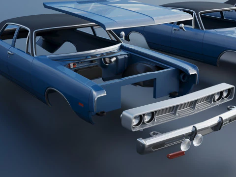 Dodge Polara Sedan 1969 3D Print Model