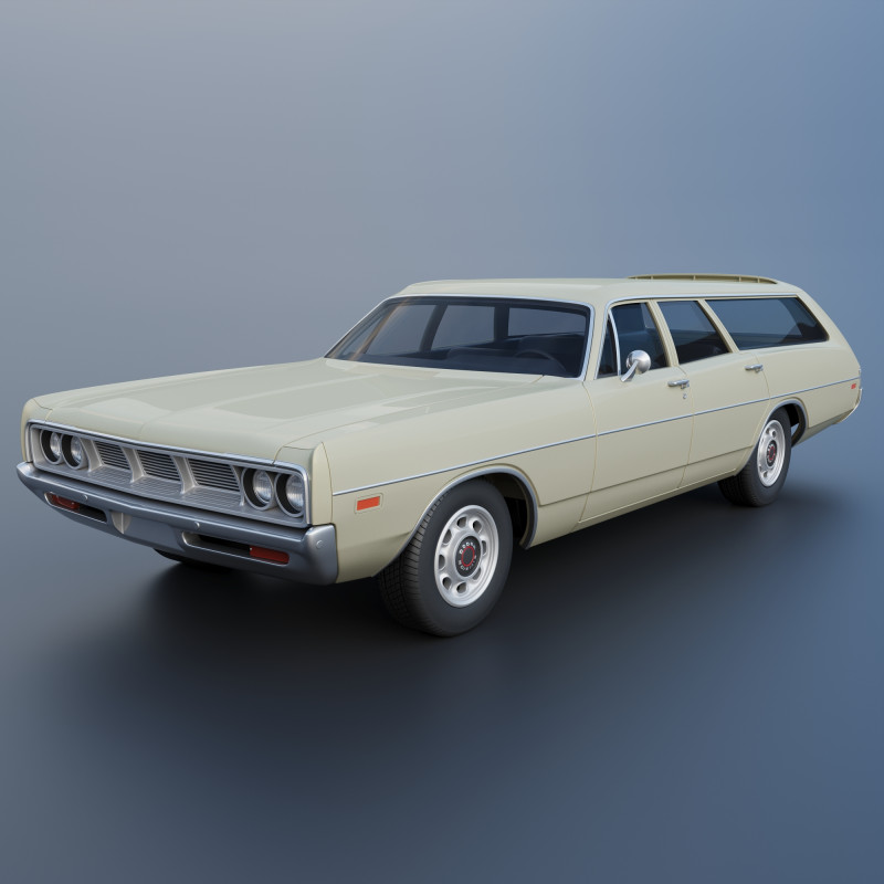 Dodge Polara Station Wagon 1969 3D 프린트 모델 .c4d .max .obj .3ds .fbx .stl .blend 