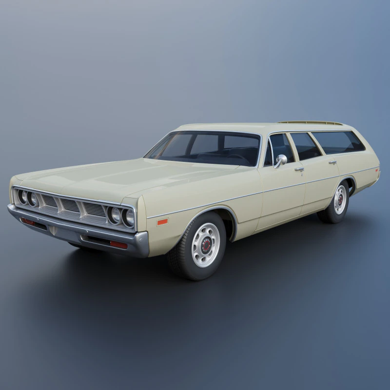 Dodge Polara Station Wagon 1969 3D Print Model .c4d .max .obj .3ds .fbx .stl .blend 