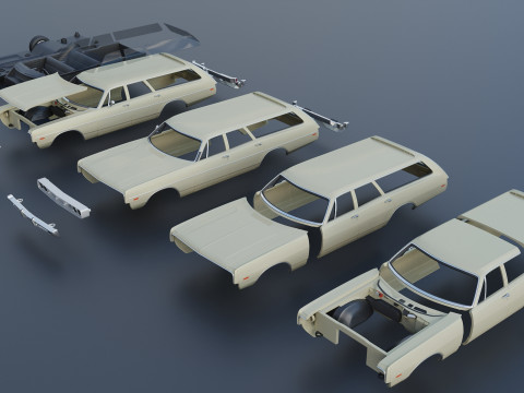 Dodge Polara Station Wagon 1969 3D 프린트 모델