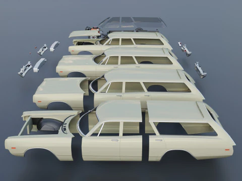 Dodge Polara Station Wagon 1969 3D Print Model