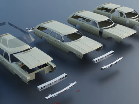 Dodge Polara Station Wagon 1969 3D Print Model