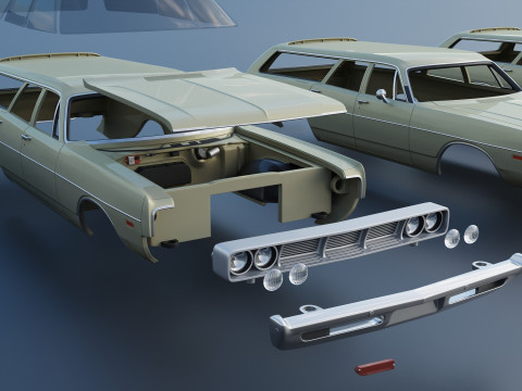 Dodge Polara Station Wagon 1969 3D 프린트 모델