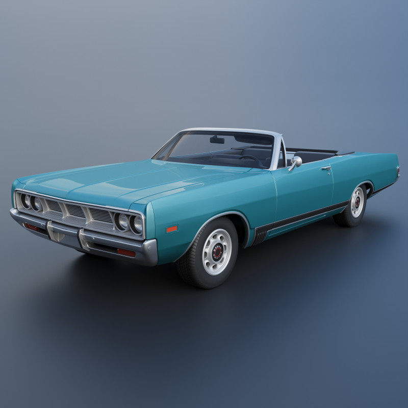 Dodge Polara Convertible 1969 3D 프린트 모델 .c4d .max .obj .3ds .fbx .stl .blend 