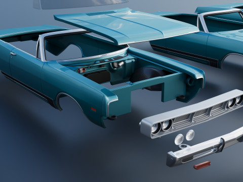 Dodge Polara Convertible 1969 3D 프린트 모델