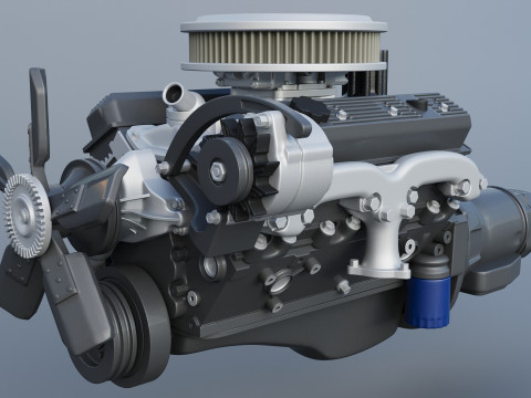 Chevrolet 350 Small Block V8 Modèles 3D en vedette