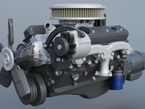 Chevrolet 350 Small Block V8 3D Print Model