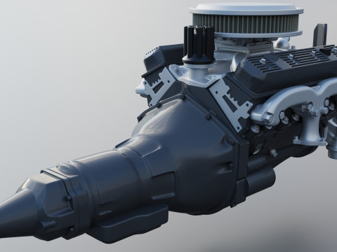 Chevrolet 350 Small Block V8 Modèles 3D en vedette