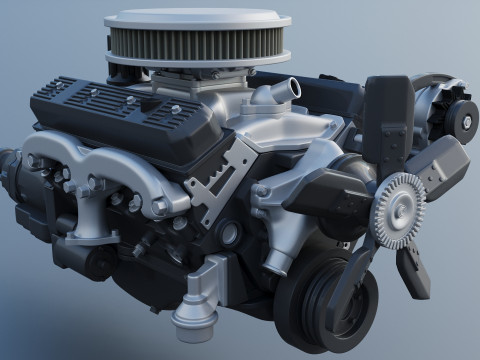 Chevrolet 350 Small Block V8 Modèles 3D en vedette