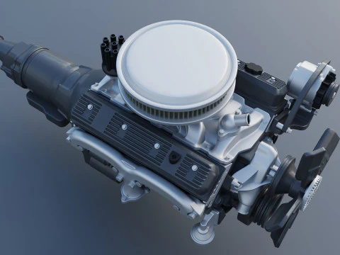 Chevrolet 350 Small Block V8 3D Print Model