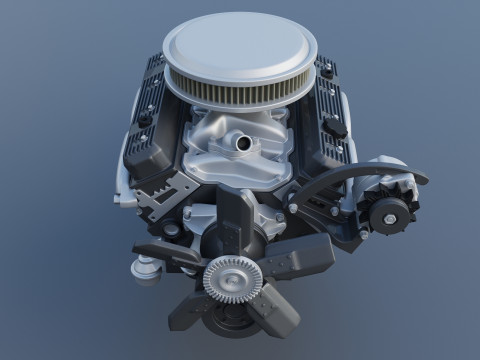 Chevrolet 350 Small Block V8 Modèles 3D en vedette