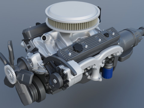 Chevrolet 350 Small Block V8 Modèles 3D en vedette