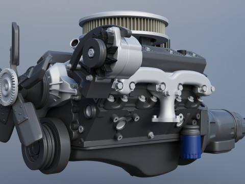 Chevrolet 350 Small Block V8 Modèles 3D en vedette