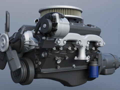 Chevrolet 350 Small Block V8 3D Print Model