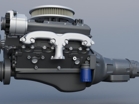 Chevrolet 350 Small Block V8 Modèles 3D en vedette