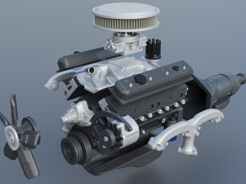 Chevrolet 350 Small Block V8 Modèles 3D en vedette