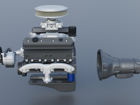 Chevrolet 350 Small Block V8 Modèles 3D en vedette
