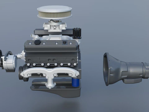 Chevrolet 350 Small Block V8 3D Print Model