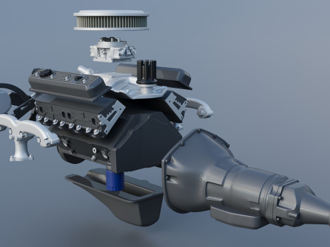 Chevrolet 350 Small Block V8 Modèles 3D en vedette
