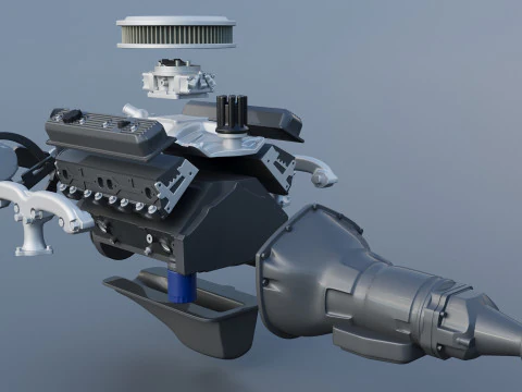 Chevrolet 350 Small Block V8 3D Print Model