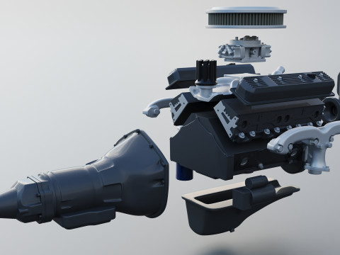 Chevrolet 350 Small Block V8 Modèles 3D en vedette