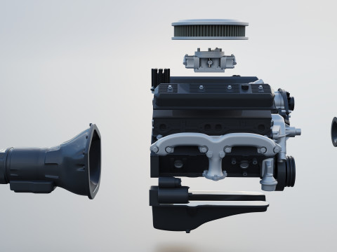 Chevrolet 350 Small Block V8 Modèles 3D en vedette