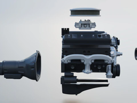 Chevrolet 350 Small Block V8 3D Print Model