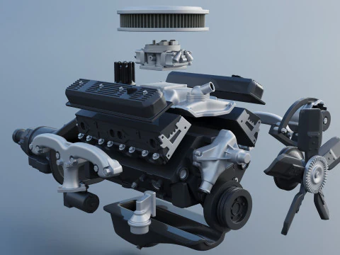 Chevrolet 350 Small Block V8 3D Print Model