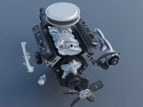 Chevrolet 350 Small Block V8 3D Print Model