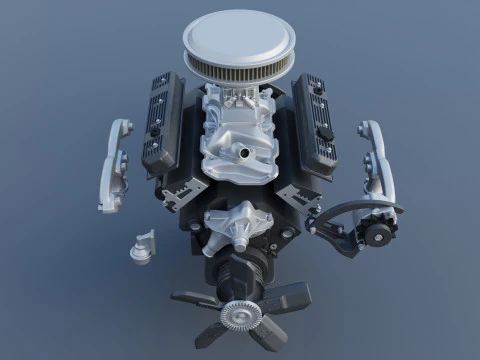 Chevrolet 350 Small Block V8 3D Print Model