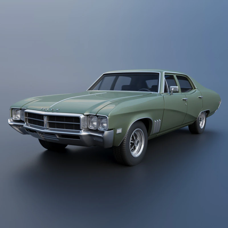 Buick Skylark 4 Door Sedan 1969 3D Print Model .c4d .max .obj .3ds .fbx .stl .blend 