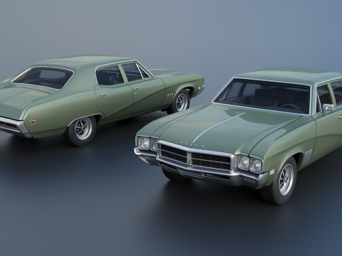 Buick Skylark 4 Door Sedan 1969 3Dプリントモデル