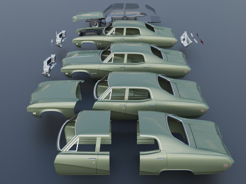 Buick Skylark 4 Door Sedan 1969 3Dプリントモデル
