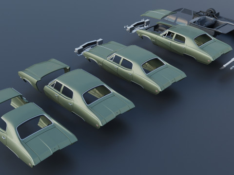 Buick Skylark 4 Door Sedan 1969 3Dプリントモデル