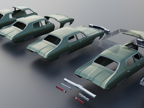 Buick Skylark 4 Door Sedan 1969 3Dプリントモデル