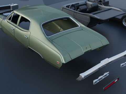 Buick Skylark 4 Door Sedan 1969 3Dプリントモデル