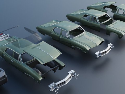 Buick Skylark 4 Door Sedan 1969 3Dプリントモデル