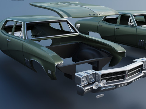 Buick Skylark 4 Door Sedan 1969 3Dプリントモデル