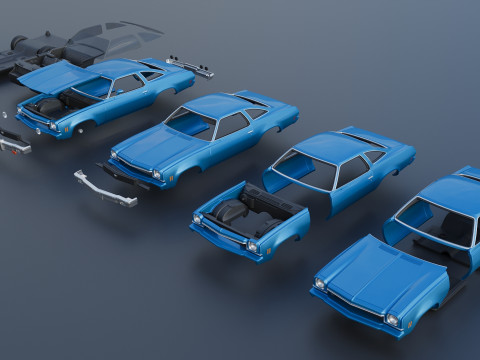 Chevrolet Chevelle 1973 3D 프린트 모델
