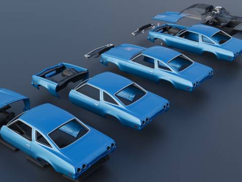 Chevrolet Chevelle 1973 3D 프린트 모델