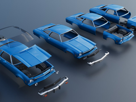 Chevrolet Chevelle 1973 3D 프린트 모델