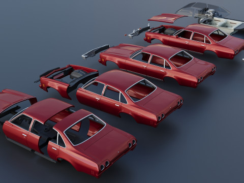 Chevrolet Chevelle Malibu Sedan 1973 3D प्रिंट मॉडल