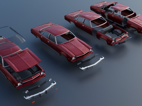 Chevrolet Chevelle Malibu Sedan 1973 3D प्रिंट मॉडल
