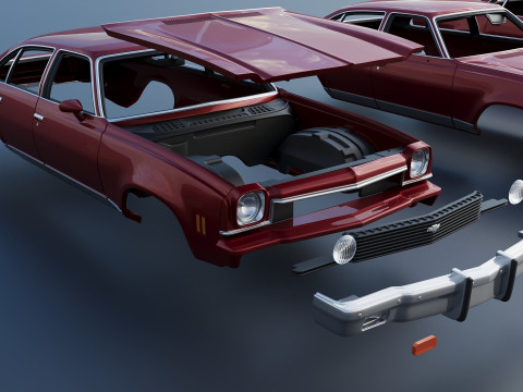 Chevrolet Chevelle Malibu Sedan 1973 3D प्रिंट मॉडल