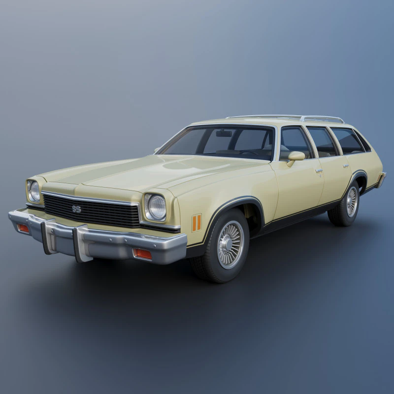 Chevrolet Chevelle Wagon 1973 3D Print Model .c4d .max .obj .3ds .fbx .stl .blend 